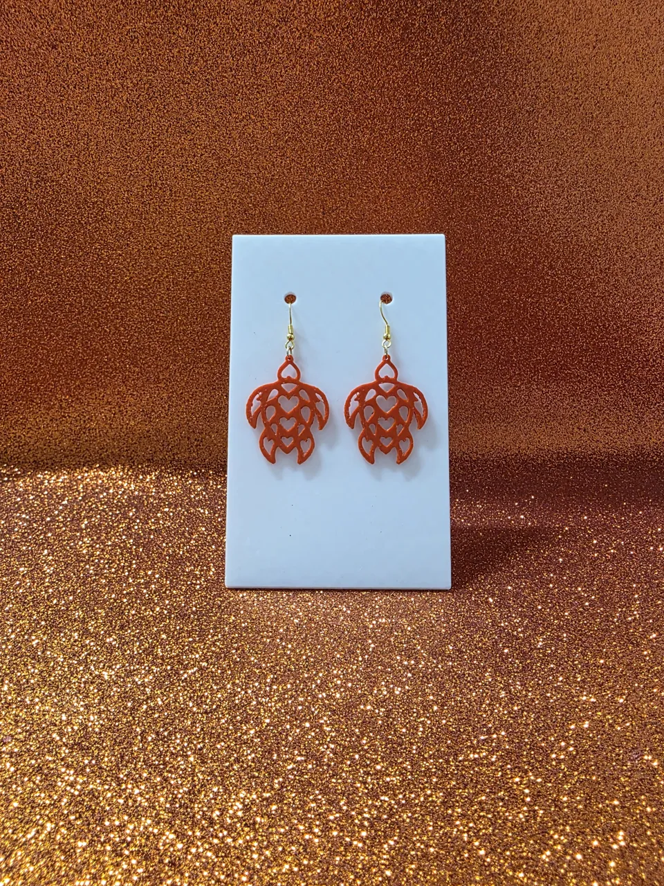 Heart turtle earrings view 2