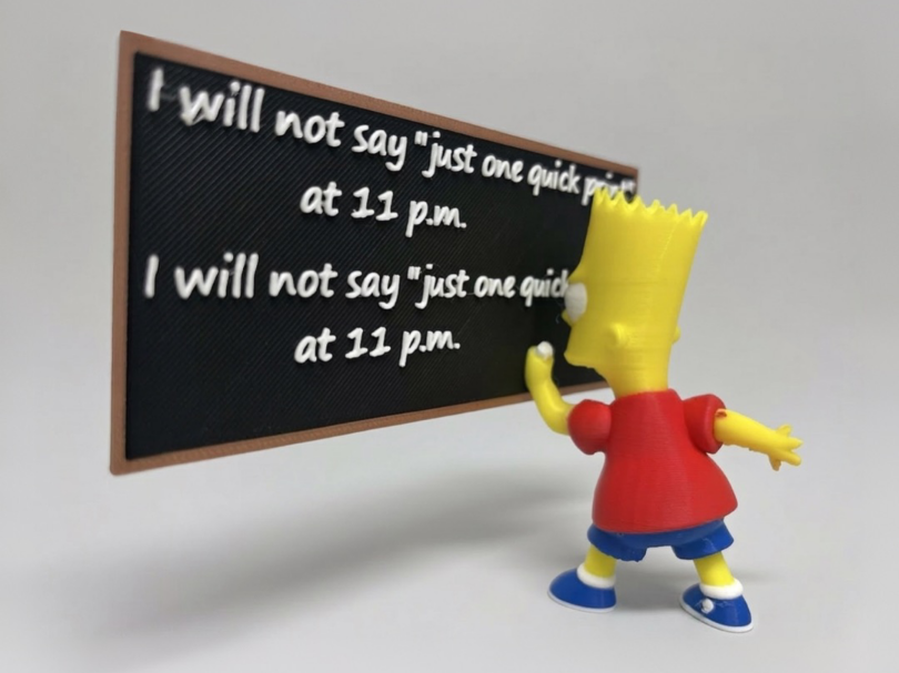 Bart Simpson with editable blackboard 