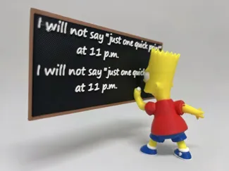 Bart Simpson with editable blackboard 