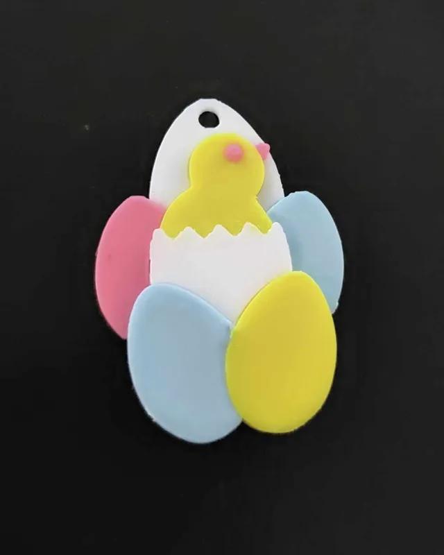 Easter Chick with Eggs earring / charm