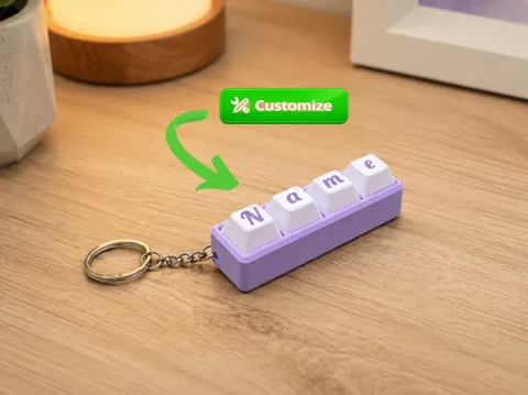 Llavero: Customizable Name Clicker – MX Switch Keychain — referencia de MakerWorld