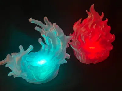 Translucent Wave, Flame, and Ice Cone Ambient Night Light Ornament