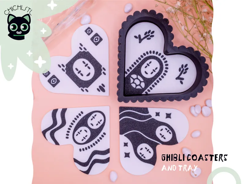 Ghibli coasters and tray