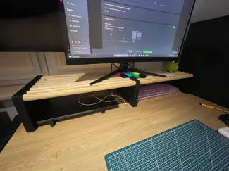 wooden desk shelf