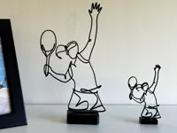 Sculpture filaire service de tennis — photo 2