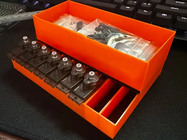 bin for top of servo holder