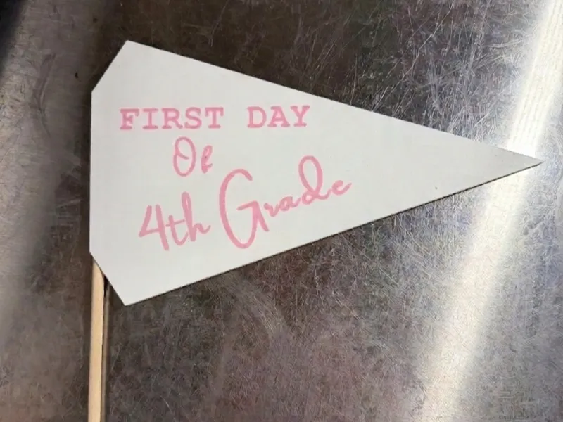 First Day of 4th Grade Pennant Flag