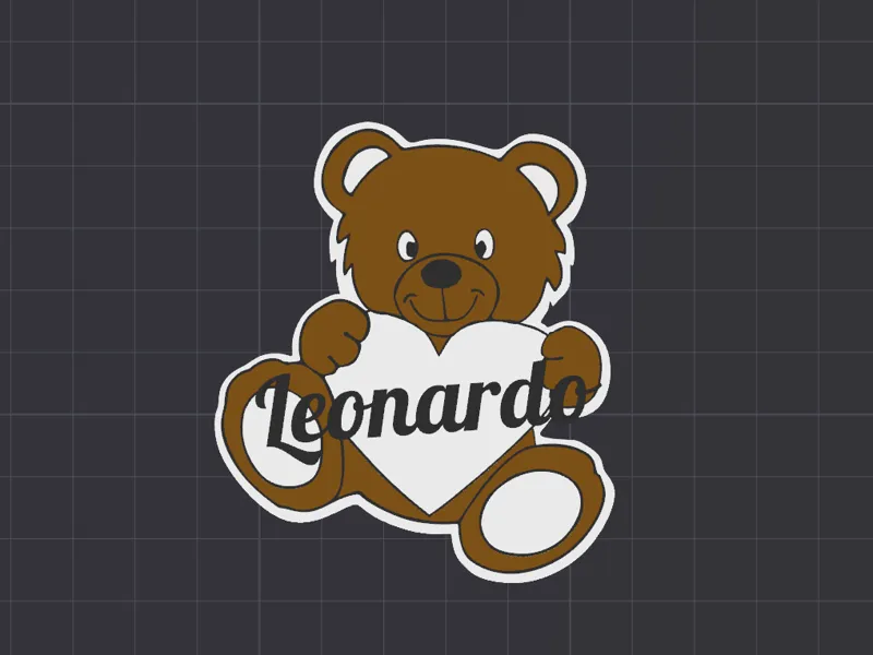 Orso con nome Leonardo per confettata