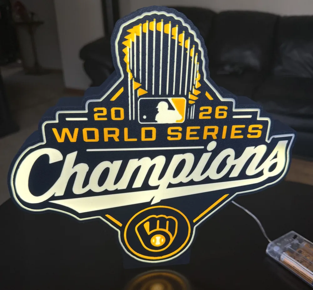 Milwaukee Brewers World Series Champions Light Box - Free 3D Print ...