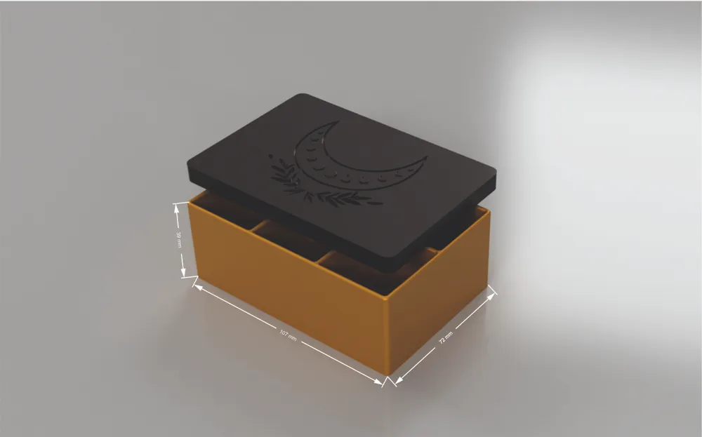 Moon Box Model Simple Small Box with Moon Motif - Free 3D Print Model - MakerWorld
