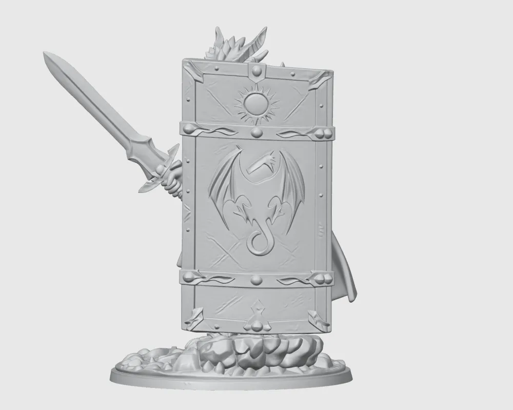 3Dプリント パラディン ドラゴンボーン 男性 D&D ミニチュア (48mm
