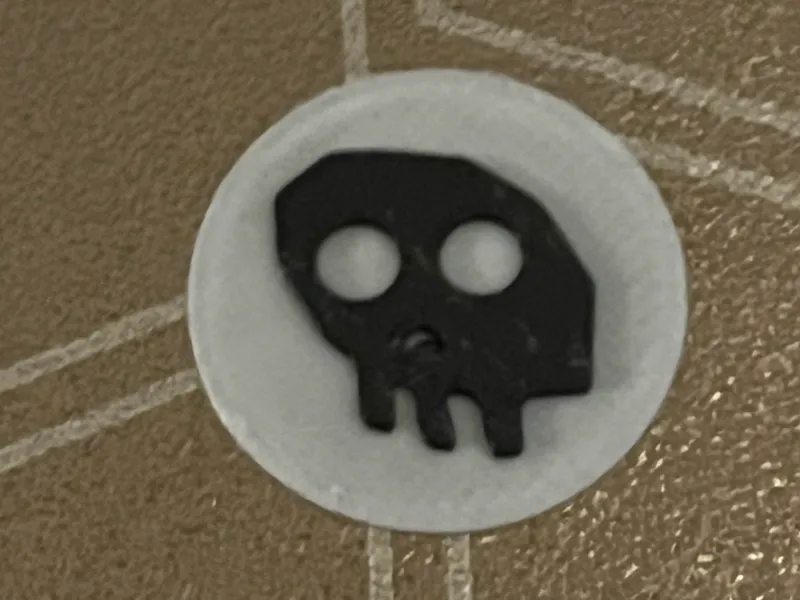 Multi Color Skull Emoji badge Fast Print
