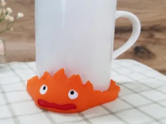 calcifer coffee mug coaster ghibli howl