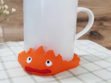 calcifer coffee mug coaster ghibli howl