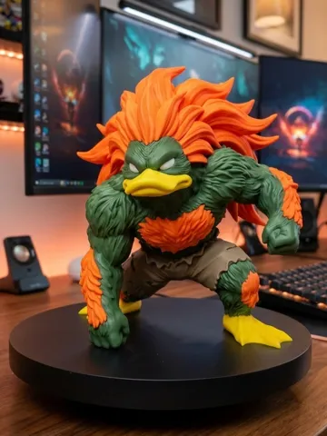 Modelo para impresión 3D: BLANKA DUCK – Street fighters La Bestia Elettrica — vista de referencia 2