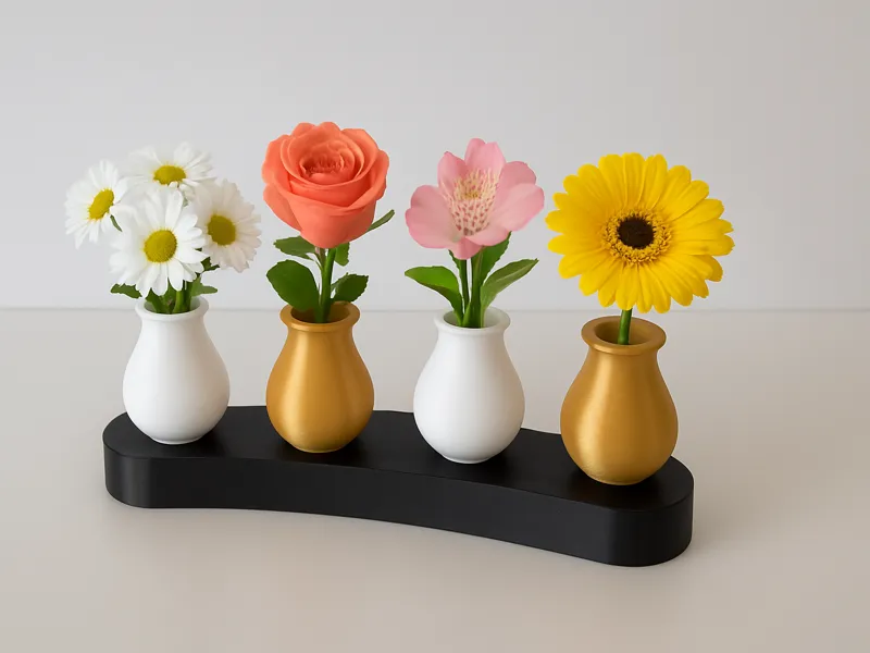 Elegantes Mini-Vasen-Set mit Ständer