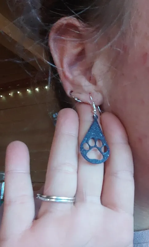 Paw Drop Earrings – Swap the SVG, Fast Print view 3