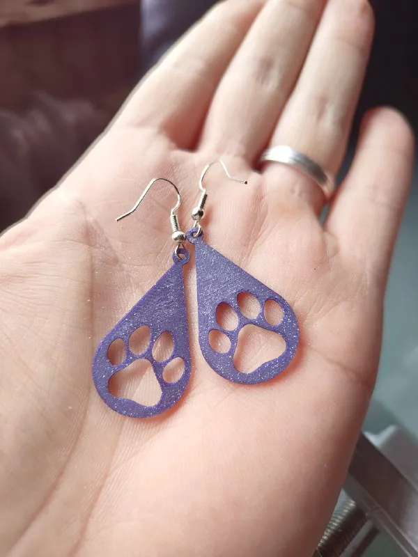 Paw Drop Earrings – Swap the SVG, Fast Print view 2