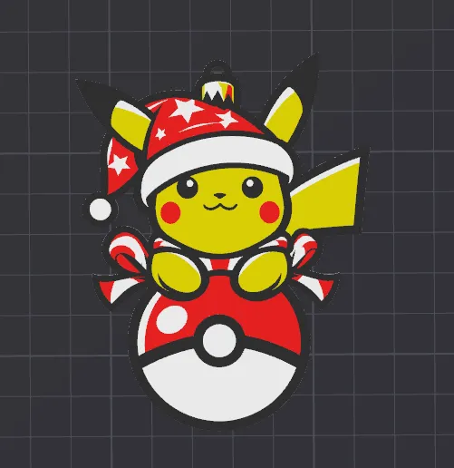 Festive Christmas Pikachu Slide by ZipZapPrint - MakerWorld