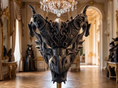 Pieza para disfraz o exhibición: Angry Dragon Baroque Masquerade Mask — referencia de MakerWorld