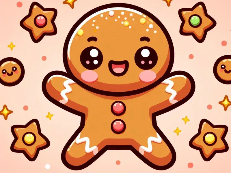 Kawaii Gingerbread Man Ornament