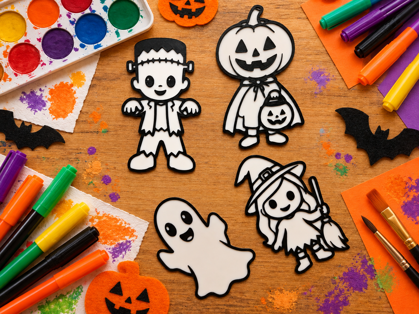 Halloween Coloring Figures for Kids - 1