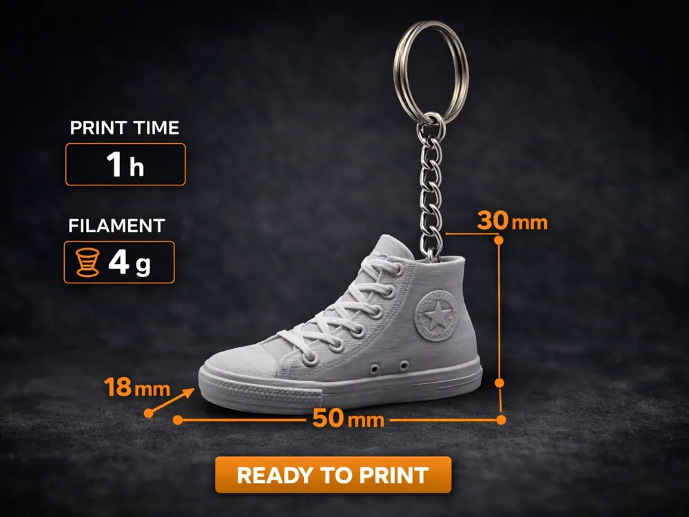 Converse CHUCK Sneaker Keychain - Free 3D Print Model - MakerWorld