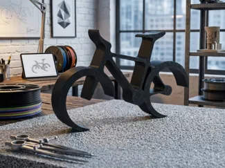 Scultura di Bicicletta in Design Astratto