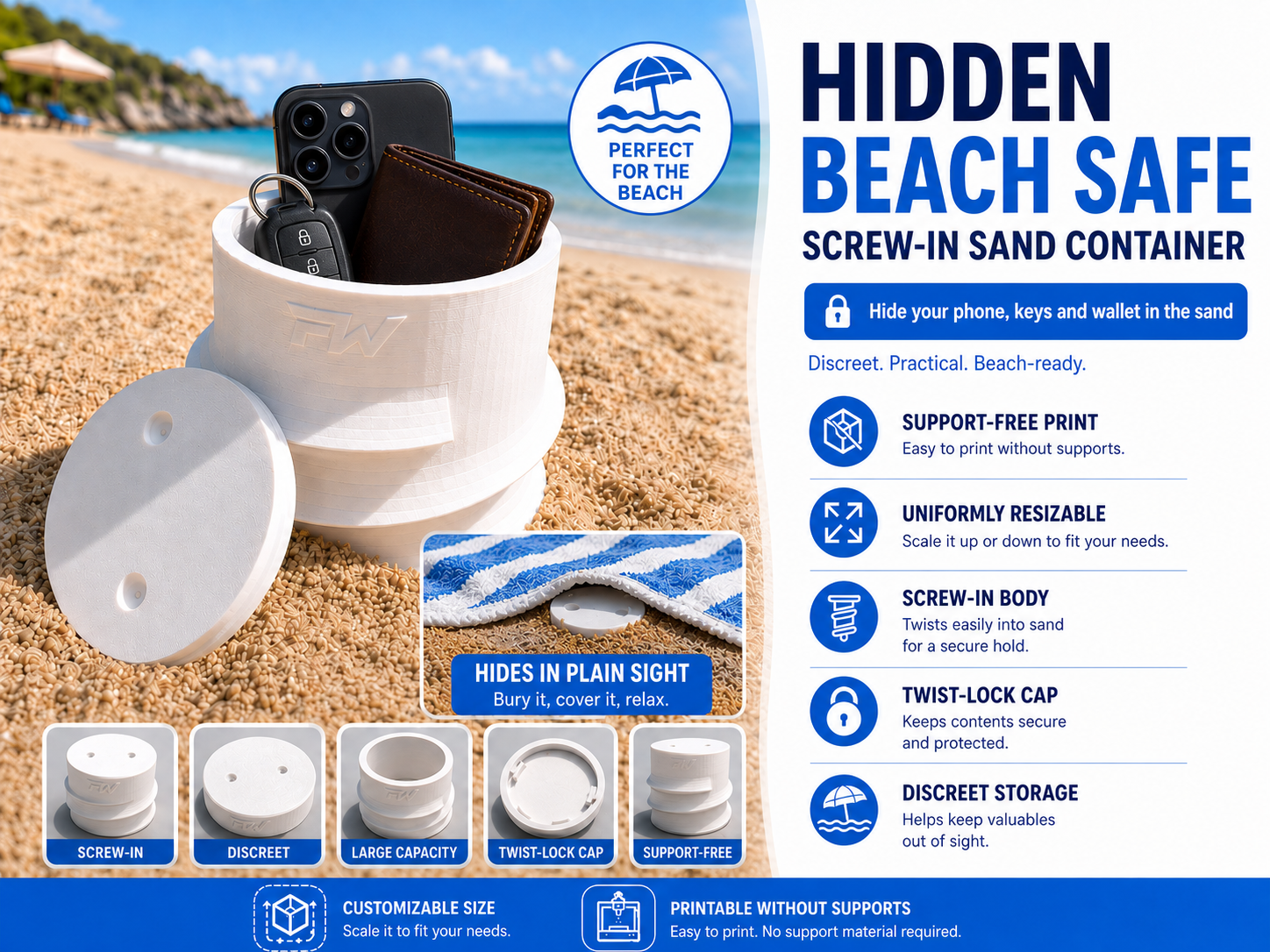 Screw-In Beach Storage Container