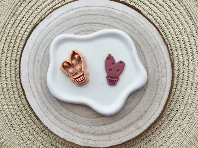 Cactus Pot Polymer Clay Earrings Cutter