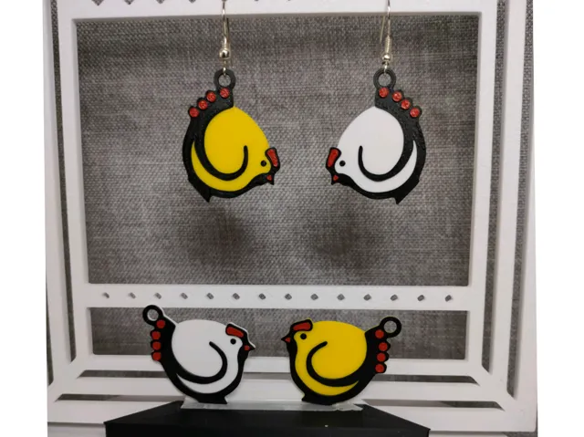Chicken earrings no 2 for Easter