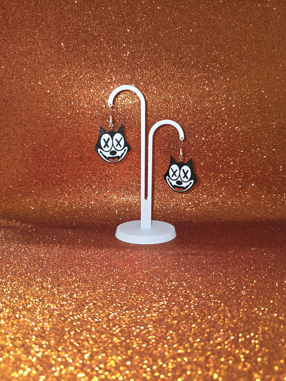 Iconic X-cat dangles earring view 3