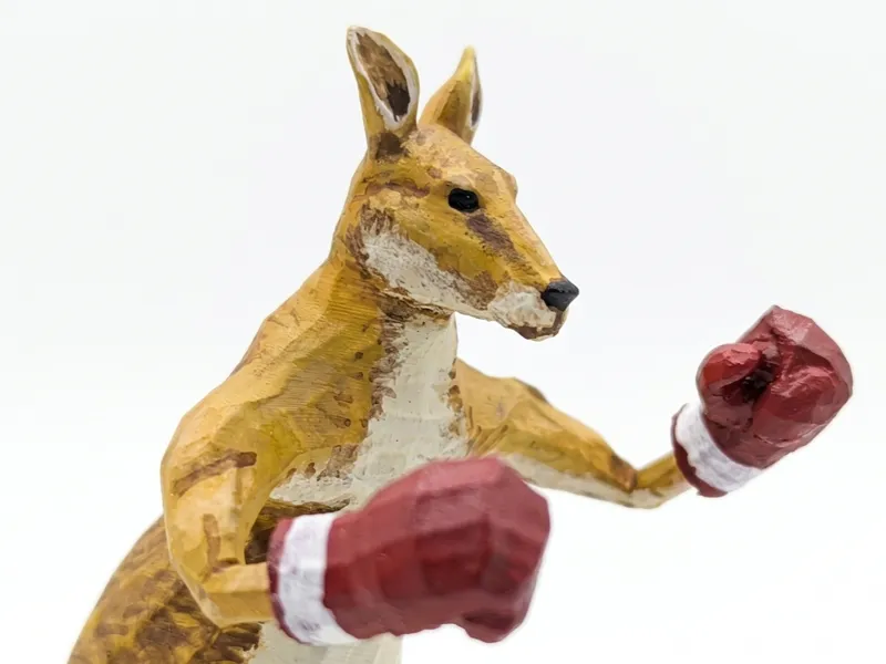 Boxing Kangaroo, Low Poly Model