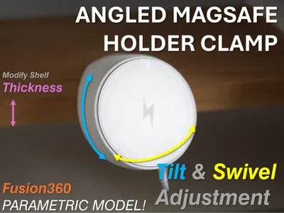 [Parametric] Angled Magsafe Clamp Holder