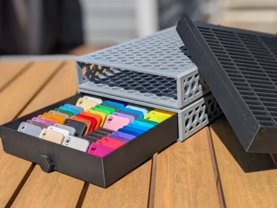 Stackable Bambu Labs Swatch Trays with Pulls