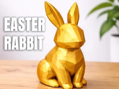 Low Poly Easter Bunny | 3D Printable Rabbit