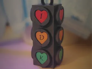 "I don't know" / IDK traffic light ornament