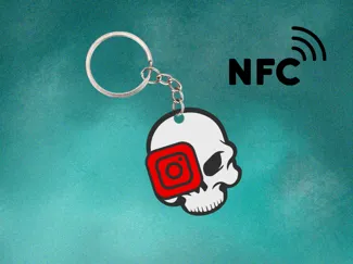 Skull Instagram NFC Keychain