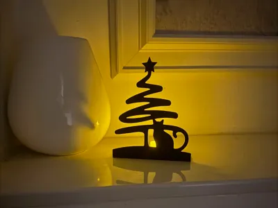 Christmas Tree & Cat Decoration