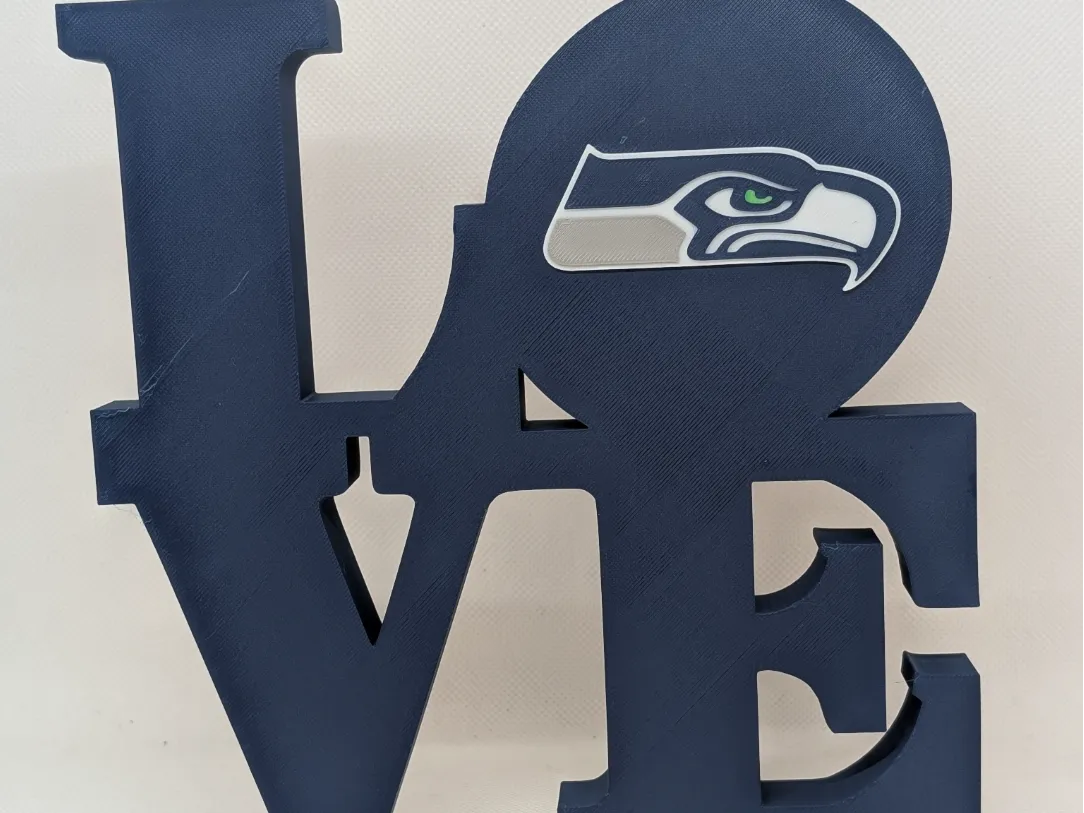 Seattle Seahawks Love Park Sign - Free 3D Print Model - MakerWorld