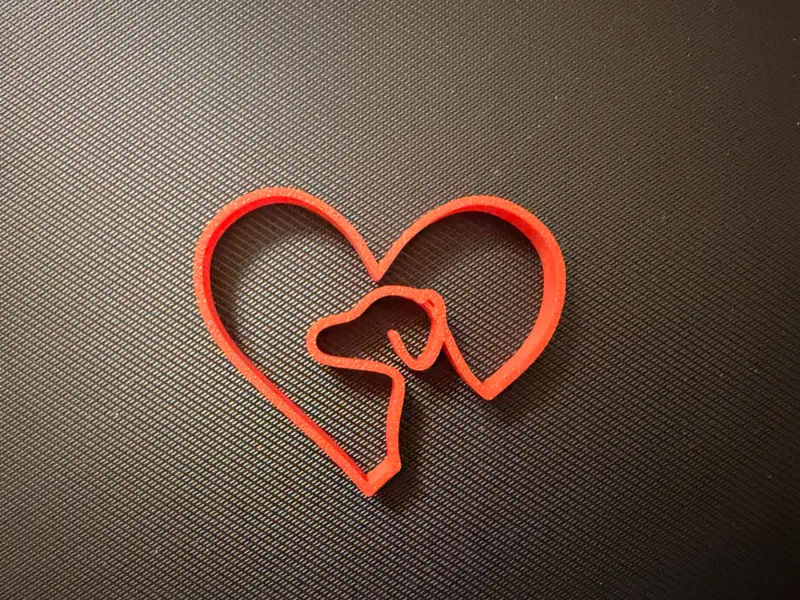 Dog Heart Outline – Minimal 3D Printed
