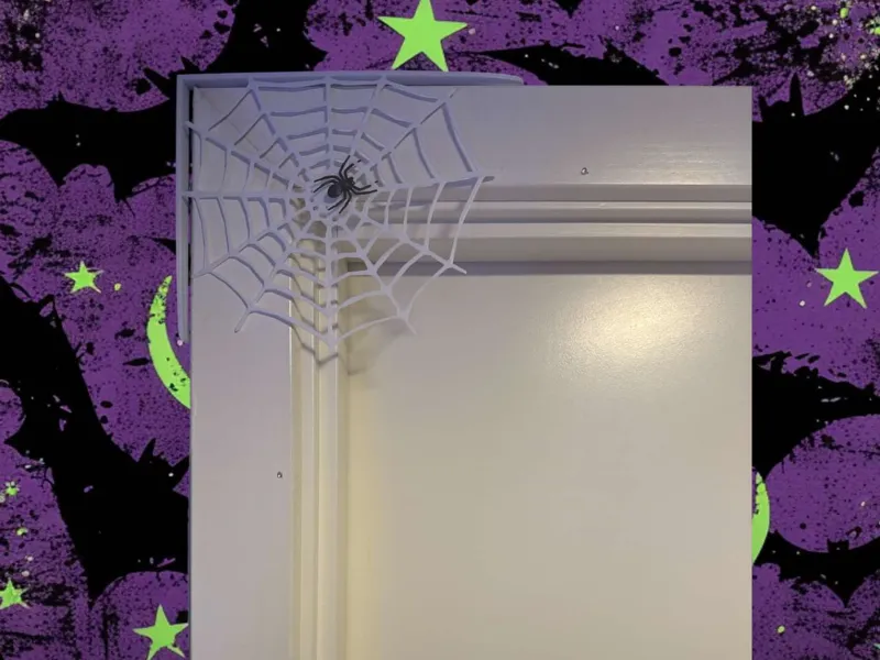 door corner spiderweb Halloween