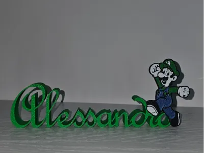 Custom Luigi Name Sign - Alessandro - Luigi Bros