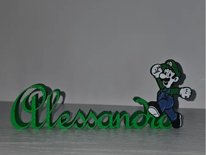 Custom Luigi Name Sign - Alessandro - Luigi Bros