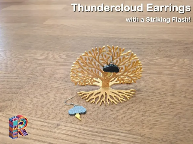 Thundercloud Earrings with a Striking Flash