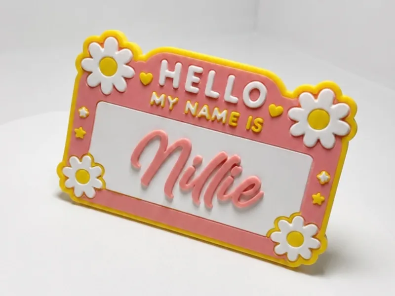 Hello my name is badge plate/cover