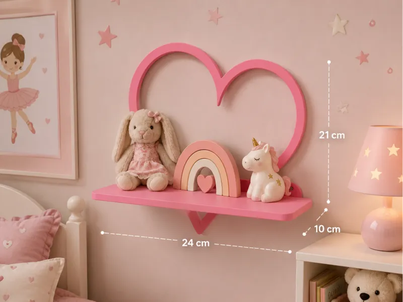 Shelf wall heart children's room