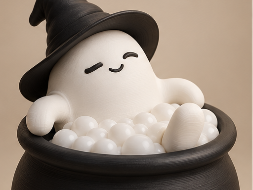 Witch Spa  Ghost in a Cauldron  Single Color & AMS 3D model