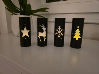 LED-Vase LED-Teelichthüllen – Winter Set