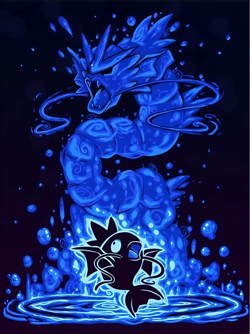 Gyarados HueForge /The Waterfall Dragon Within